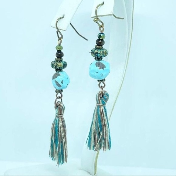 Tassel Long Dangle Boho Earrings - Picture 11 of 13